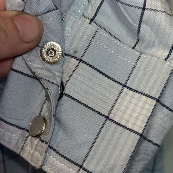 Roper Shirt Women's Large Blue Plaid Button Up Western Cowgirl Long Sleeve‎ - Picture 6 of 14